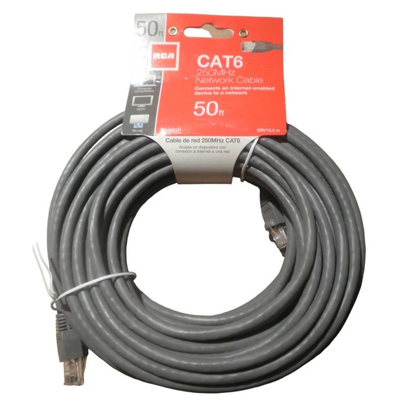 RCA 25-Feet Cat6 Network Cable 250Mhz Ethernet Cable, Gray (TPH632R) - Free Ship - Picture 3 of 5